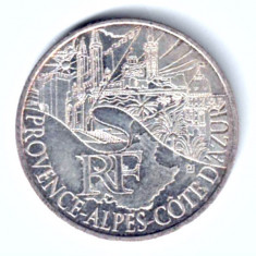 FRANTA 10 EURO 2011 PROVENCE-ALPES-COTE D AZURE ARGINT VF++XF