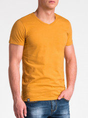 Tricou slim fit barbati S1041 galben foto