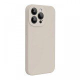 Lemontti Husa Liquid Silicon MagCharge iPhone 15 Pro Max Bej (protectie 360&deg;, material fin, captusit cu microfibra)