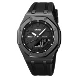 Ceas Digital Barbati SKMEI 2243 Negru , Functii Multiple, Design Sport, Cronometru, Alarma, Rezistent la Apa 5ATM
