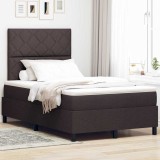 Cumpara ieftin Pat cu arcuri cu saltea Maro &icirc;nchis 120 x 190 cm țesătură