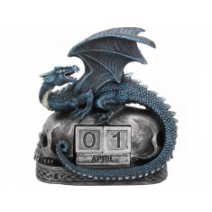 Calendar perpetuu pentru birou dragon si craniu Veghetorul Anului 14 cm