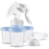 Pompa manuala, Philips Avent, Cu accesorii, BPA Free, Cu recipiente de stocare incluse, Plastic, Alb