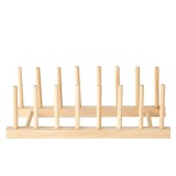 Suport Pufo din lemn pentru organizare si depozitare pahare, farfurii si vase, 29 cm