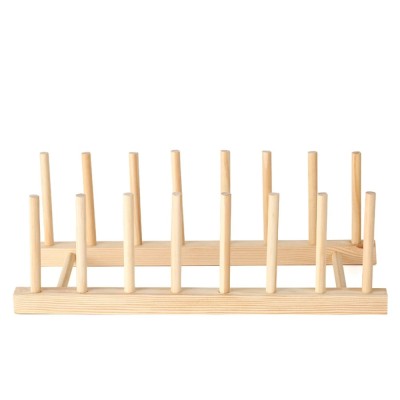 Suport Pufo din lemn pentru organizare si depozitare pahare, farfurii si vase, 29 cm foto