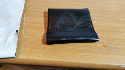 Mini Portofel Scurt Poșetă Piele pt. Femei Bărbați negru foto