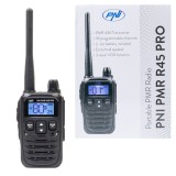 Statie radio portabila PNI PMR R45 PRO 446MHz, 0.5W, 99 canale programabile, 16 PMR si tonuri 38 CTCSS si 104 DCS, Squelch 5 ni