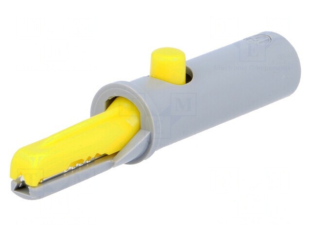 Bornă crocodil galbenă 6A 60VDC 4mm