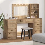 vidaXL Masă de Machiaj 3 pcs Maro 40 x 41 x 135 cm Lemn compozit