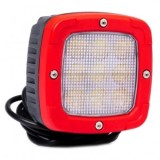 Proiector LED Auto/Barca Fristom FT-360, 4100lm, 12-55V, 38W, Aluminiu, Lumina Naturala 5700K, Flood, 100x100mm, Rama Rosie