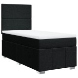Cumpara ieftin Pat box spring cu saltea, negru, 90x190 cm, textil