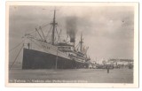 SV * Tulcea * Vedere din PORT * VAPORUL PELES * Foto 1946, Circulata, Sulina, Fotografie, Printata