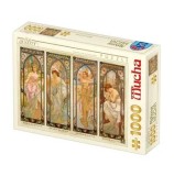 Cumpara ieftin Puzzle adulti D-Toys Alphonse Mucha - The Time of the Day / Orele zilei, 1000 piese