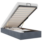 Cumpara ieftin Cadru de pat otoman fara saltea Gri inchis 80x200 cm catifea