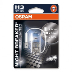 Bec auto halogen pentru far Osram H3 Night Breaker Unlimited 12V 55W 1 Buc foto