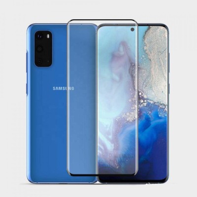 Folie de sticla pentru Samsung Galaxy S20, cu margini colorate Negru foto