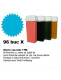 Cumpara ieftin Set 96 Cartușe Ceară Epilat Profesională, Roll-on, Diverse Culori &amp; Arome (Azulena, Titan) - Emmeci Cosmetici &amp; Roial - Liposolubilă 100ml