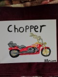 TABLOU PE PANZA CU SASIU NOU 30X40 CM MOTOCICLETA ACRILIC PRET 20 LEI PICTOR FLORIAN