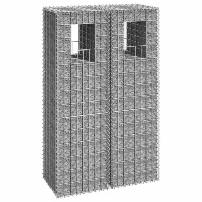 vidaXL St&amp;acirc;lpi tip coș gabion, 2 buc., 40x40x140 cm, fier foto