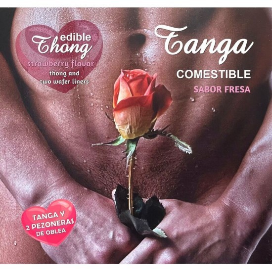 HOTFLOWERS - MEN&#039;&#039;S THONG+ 2 STRAWBERRY WAFER NIPPLE /es/pt/en/fr/it/