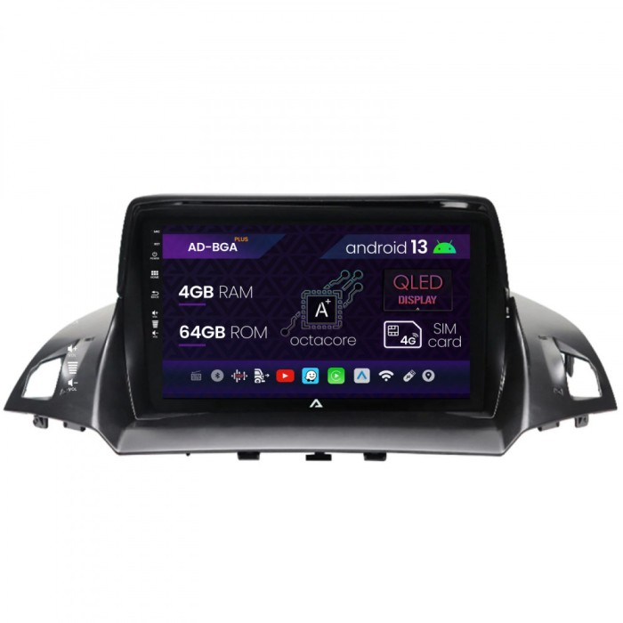 Navigatie Ford Kuga C-Max (2013-2018), Android 13, A-Octacore 4GB RAM + 64GB ROM, 9 Inch - AD-BGA9004+AD-BGRKIT114