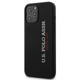 Cumpara ieftin Husa Cover US Polo Silicone Vertical Logo pentru iPhone 12 Pro Max Black, U.S. Polo