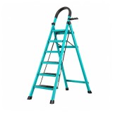 Cumpara ieftin Scara pliabila metalica 6 trepte, DEPOX&reg;, antiderapanta, compacta, albastru, 173 cm