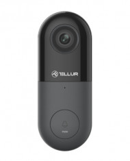 Video interfon WiFi Tellur, 1080P, PIR, Wired, Black foto