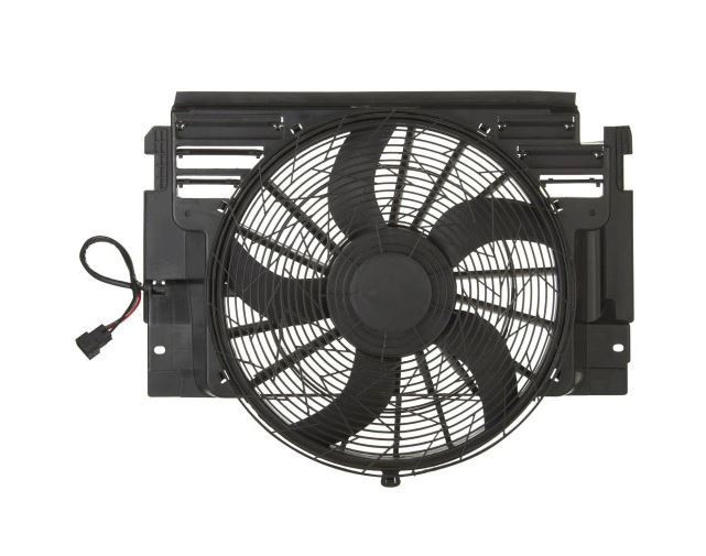 GMV radiator electroventilator BMW X5 E53, 02.2002-02.2007, motor 4.6 is V8 32V, 4.8 is V8 32V, benzina, cutie automata, cu AC, 400 W; 465 mm; 3 pini