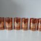 Set 6 pahare sticla vintage Made in Korea, deosebite, 11cm inaltime x 6cm diametru