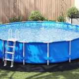 vidaXL Capac Piscina Rotund Negru &Oslash; 610cm Plastic Sintetic Mat Protectie UV Rezistent