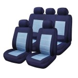 Cumpara ieftin Huse Scaune Auto RoGroup Blue Jeans, cu fermoare pentru bancheta rabatabila, 9 Bucati