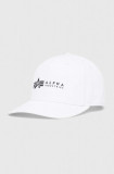 Alpha Industries șapcă din bumbac culoarea alb, cu imprimeu 126912.09-White