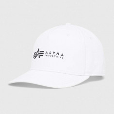 Alpha Industries șapcă din bumbac culoarea alb, cu imprimeu 126912.09-White