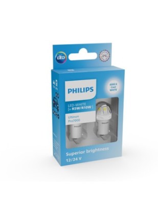 Set 2 leduri auto Alb R5W/R10W Philips Ultinon Pro7000 SL semnalizare foto