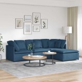 VidaXL Canapea modulară cu taburet și perne, material textil, albastru