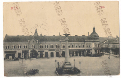 4030 - DEJ, Cluj, Market, Romania - old postcard - used - 1908 foto