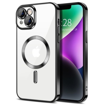 Husa pentru iPhone 14 - Techsuit Luxury Crystal MagSafe - Black foto