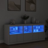 VidaXL Servantă cu lumini LED, alb, 162x37x67 cm