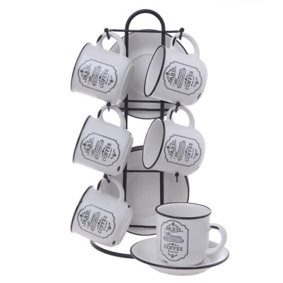 Set 6 Cesti pentru Espresso cu suport metalic, PARIS, 100 ml foto