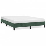 Cadru de pat, verde &icirc;nchis, 140x200 cm, catifea