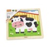 Puzzle din 9 piese mari - vaca, Viga
