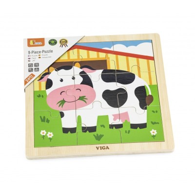 Puzzle din 9 piese mari - vaca, Viga foto