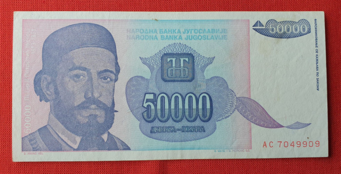 50.000 Dinara anul 1993 Bancnota 50 Mii dinari - Iugoslavia - Jugoslavije