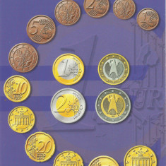Germania, c. p. ilustrata de popularizare a monedelor euro, necirculata