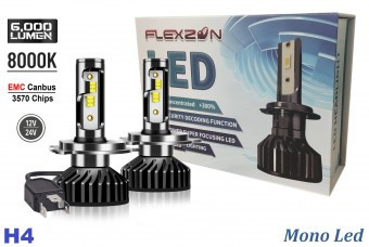 Set 2 Becuri Led H4 X4 scurte/lungi 12v/24v KRU167 foto