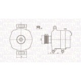 Alternator Mini Mini (R50, Mini Cabriolet (R52), Cooper S, Works, John Cooper Works, fulie 52mm, MAGNETI MARELLI