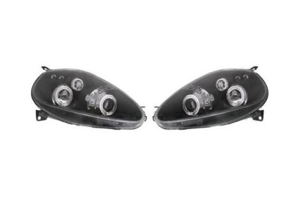 Set faruri Fiat Punto Grande (199) 09.2005-02.2012, partea Stanga+Dreapta, Tuning, Fata, Lampa de parcare pe fibra optica; tip bec H1+H1; manual; neg foto
