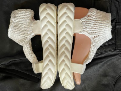SANDALE ALBE SEXY DAMA VARA SUPERBE PLATFORME TRICOTAJ PIELE ECO SPORT CASUAL foto