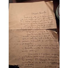 Scrisoare pe doua pagini scrisa &icirc;n &icirc;ntregime olograf și semnata de pictorul Jean Steriadi